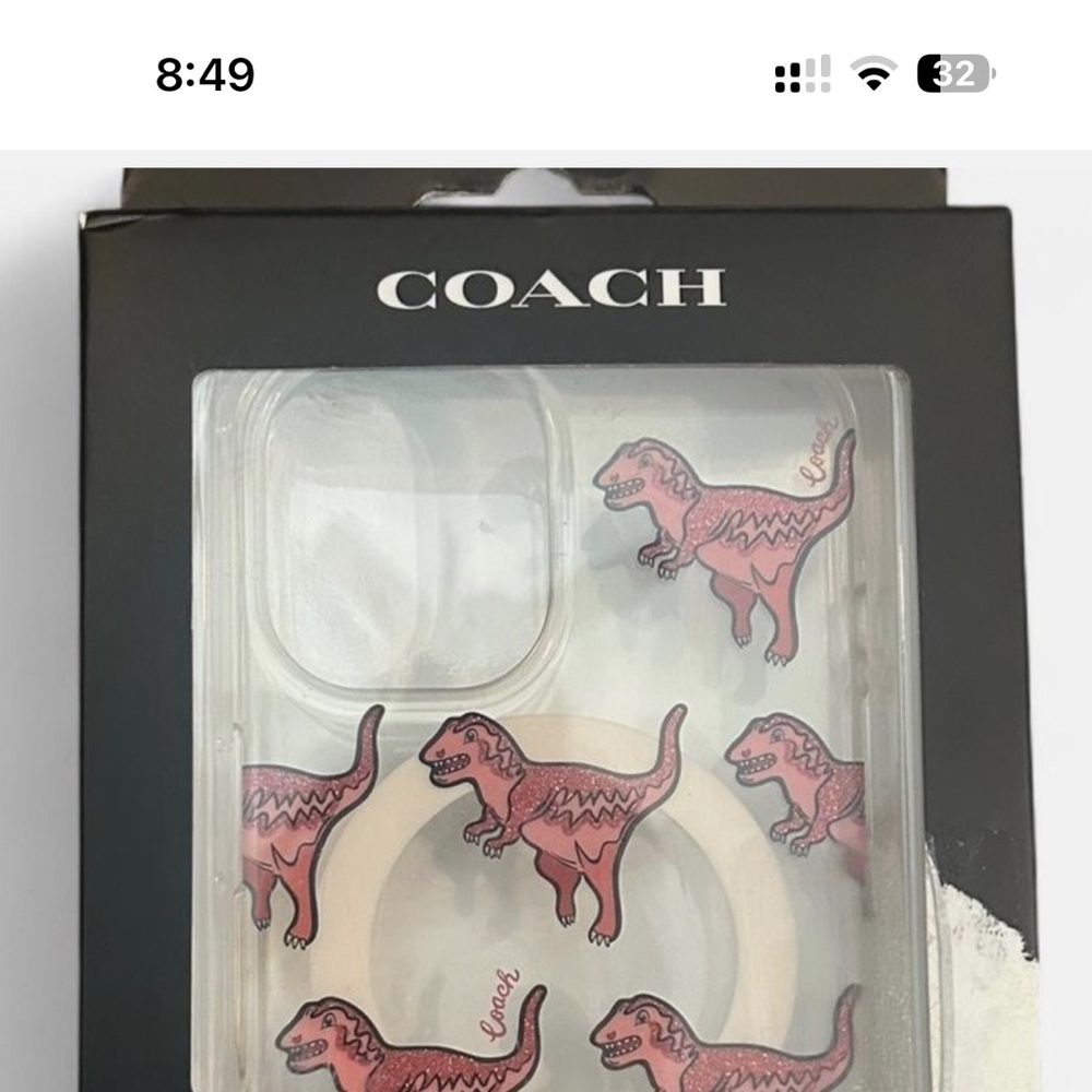 Coach Pink t-Rex Dinosaur iPhone Case